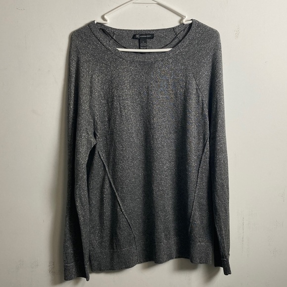 INC International Concepts Sweaters - INC International Concepts Metallic Gray Crewneck Sweater